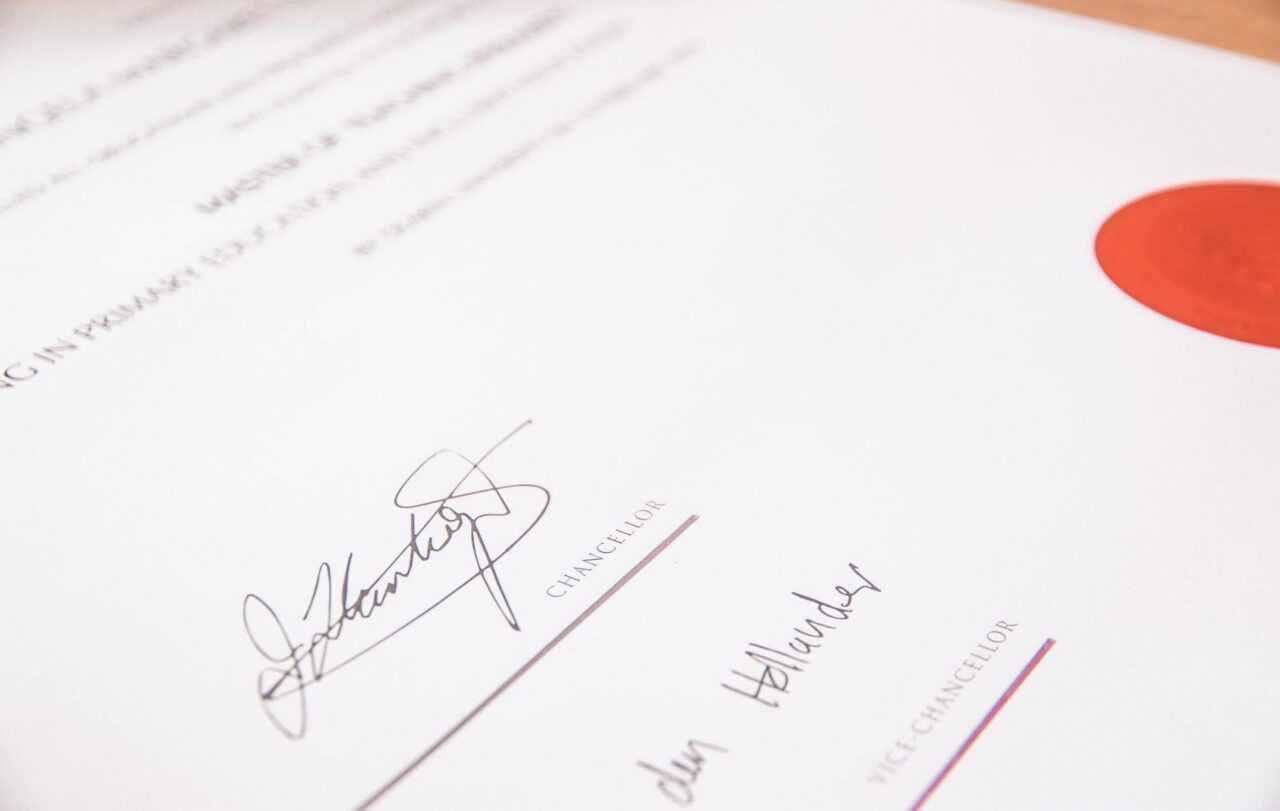 signature page of a contract